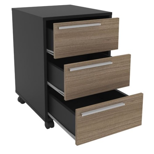 Cajonera Politorno Maia 2487 3 Cajones 59x45x40cm Negro Cajonera Politorno Maia 2487 3 Cajones 59x45x40cm Negro