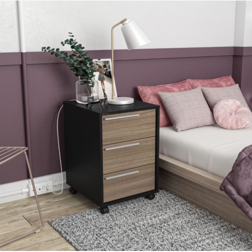 Cajonera Politorno Maia 2487 3 Cajones 59x45x40cm Negro Cajonera Politorno Maia 2487 3 Cajones 59x45x40cm Negro