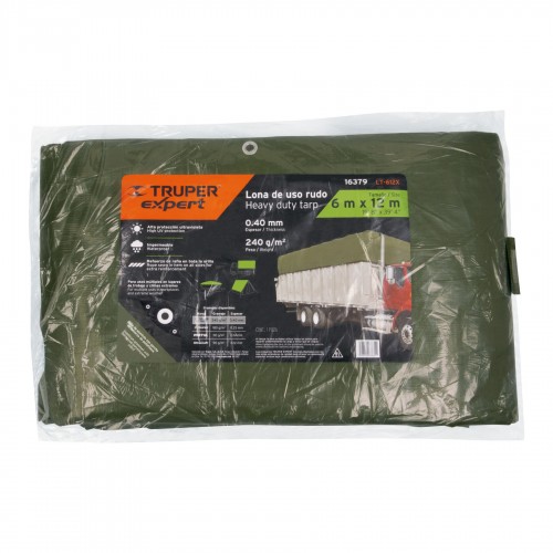 Carpa Lona Truper Expert 16379 6x12m Verde Olivo