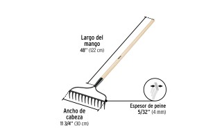 Escoba de Jardin Pretul 20613 12di con mango Escoba de Jardin Pretul 20613 12di con mango