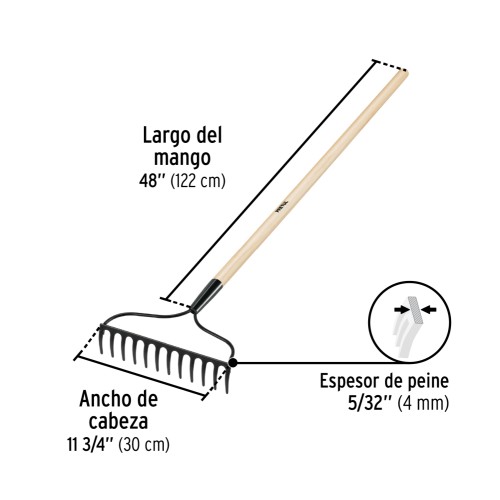 Escoba de Jardin Pretul 20613 12di con mango