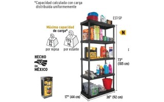 Estante Pretul 20614 Plástico 5 Repisas Estante Pretul 20614 Plástico 5 Repisas