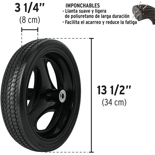 Carretilla Pretul 20630 80L 350kg Metal Rueda Inflable