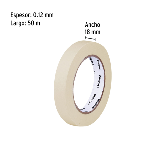 Cinta Adhesiva para Pintor Pretul 20669 18mm 50m Cinta Adhesiva para Pintor Pretul 20669 18mm 50m