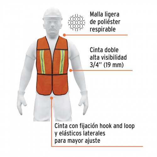 Chaleco de Seguridad Pretul 21025 Naranja