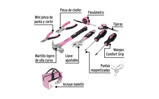 Herramientas Pretul 21251 8pzs Rosado Herramientas Pretul 21251 8pzs Rosado