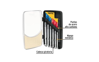 Destornilladores de Precisión Pretul 21382 6pzs Destornilladores de Precisión Pretul 21382 6pzs