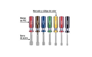 Destornilladores Tubo Hex. Pretul 21420 [pulg] 7pzs 3/16"-1/2"
