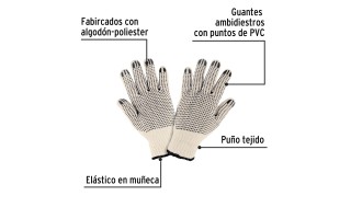 Guante Pretul 21830 Algodón Elástico con puntos Guante Pretul 21830 Algodón Elástico con puntos