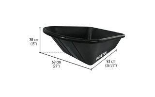 Carretilla Pretul 22703 95L 350kg Plástico Rueda Neum.