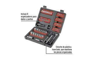 Llaves Tubo y Puntas Pretul 22977 enc.1/4'' y 3/8'' 81pzs Llaves Tubo y Puntas Pretul 22977 enc.1/4'' y 3/8'' 81pzs