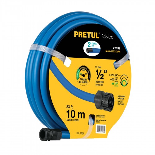 Manguera de Riego Pretul 25031 1/2" 10m Azul