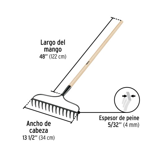 Escoba de Jardin Pretul 25054 14di con mango