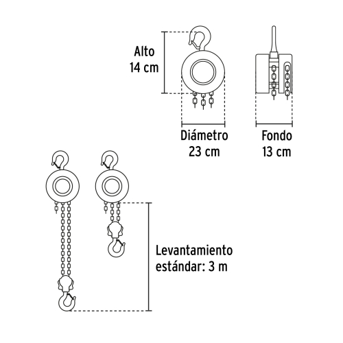 Aparejo Pretul 27127 1000kg 3m