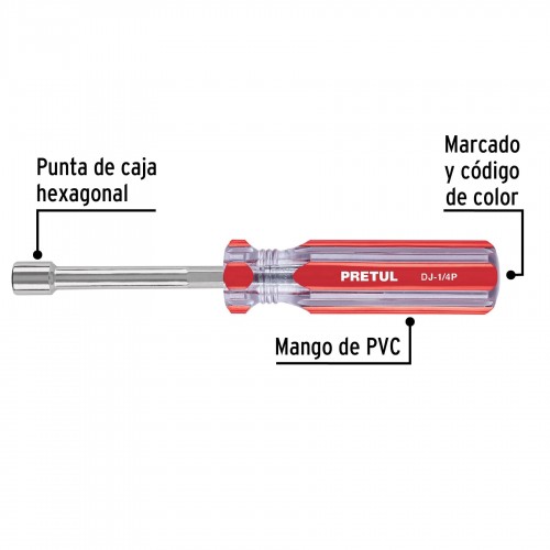 Destornillador Tubo Hexagonal Pretul 29989 1/4"