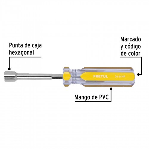 Destornillador Tubo Hexagonal Pretul 29990 5/16"