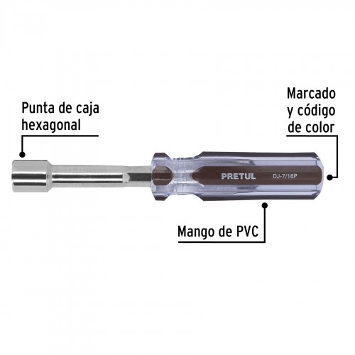 Destornillador Tubo Hexagonal Pretul 29992 7/16"