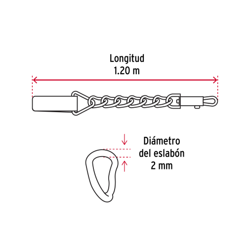 Cadena para Perro Fiero 44280 1,2m 2mm