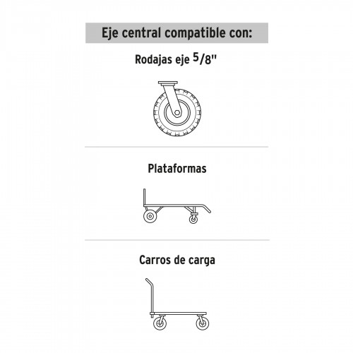 Rueda para Carretilla Pretul 45035 10'' Maciza 5/8''