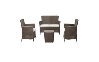 Mesa y Sillones para Jardín Qrubber Capri Confort Mocca Mesa y Sillones para Jardín Qrubber Capri Confort Mocca