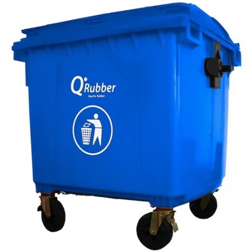 Basurero Qrubber CB1100 Plástico 1100L Azul