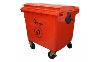 Basurero Qrubber CB1100 Plástico 1100L Rojo