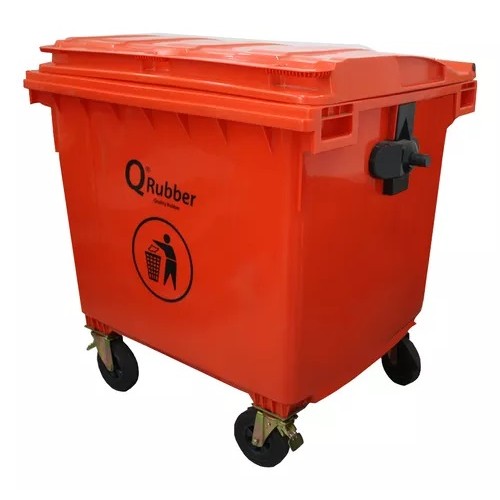 Basurero Qrubber CB1100 Plástico 1100L Rojo