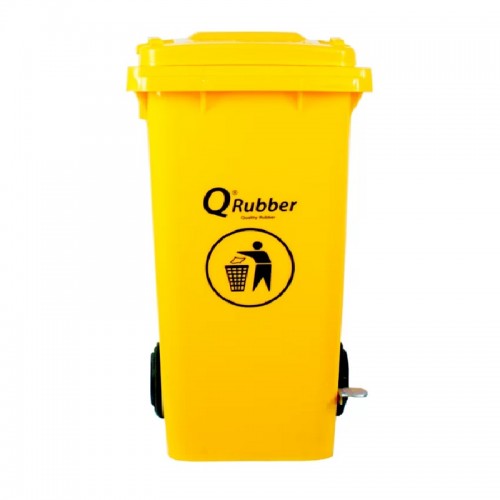 Basurero Qrubber CB120 Plástico Pedal 120L Amarillo