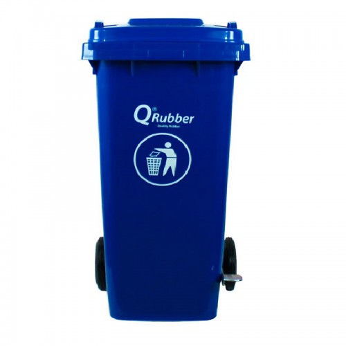 Basurero Qrubber CB120 Plástico Pedal 120L Azul