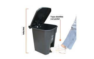 Basurero Qrubber CB30 Plástico Pedal 30L Gris Basurero Qrubber CB30 Plástico Pedal 30L Gris