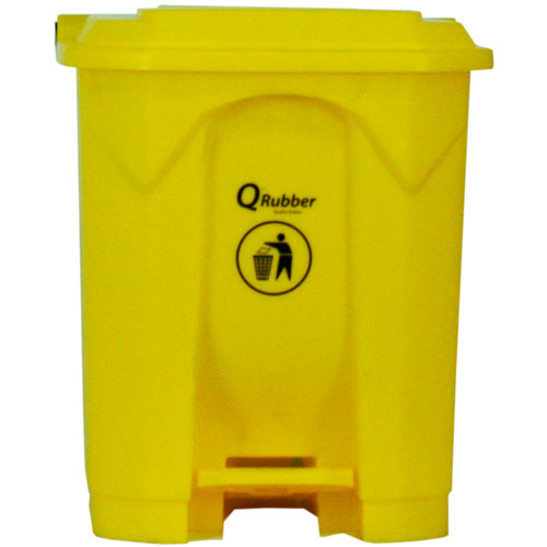 Basurero Qrubber CB30 Plástico Pedal 30L Amarillo