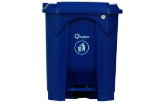 Basurero Qrubber CB30 Plástico Pedal 30L Azul