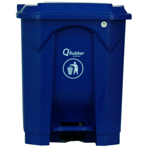 Basurero Qrubber CB30 Plástico Pedal 30L Azul