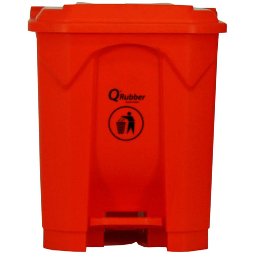 Basurero Qrubber CB30 Plástico Pedal 30L Rojo