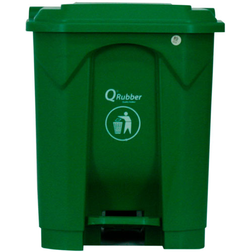 Basurero Qrubber CB30 Plástico Pedal 30L Verde