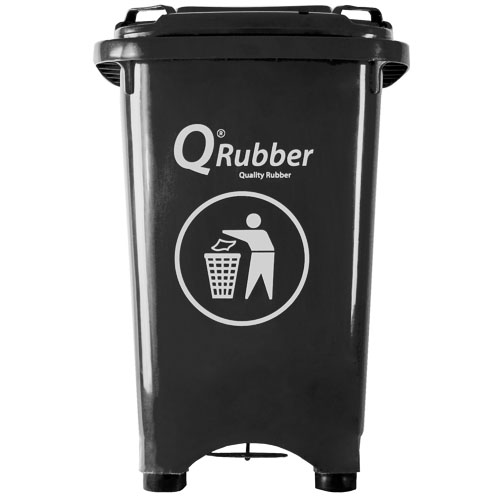 Basurero Qrubber CB50 Plástico Pedal 50L Gris