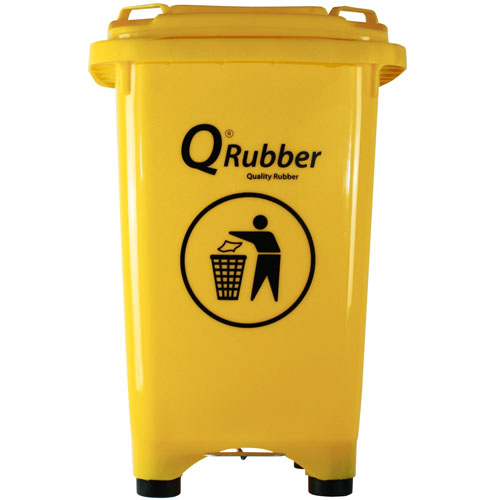 Basurero Qrubber CB50 Plástico Pedal 50L Amarillo