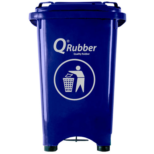 Basurero Qrubber CB50 Plástico Pedal 50L Azul