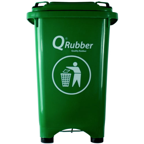 Basurero Qrubber CB50 Plástico Pedal 50L Verde