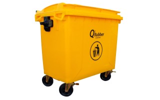 Basurero Qrubber 660L con Ruedas Amarillo Basurero Qrubber 660L con Ruedas Amarillo