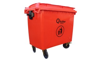 Basurero Qrubber 660L con Ruedas Rojo Basurero Qrubber 660L con Ruedas Rojo