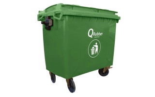 Basurero Qrubber 660L con Ruedas Verde Basurero Qrubber 660L con Ruedas Verde