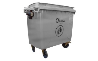 Basurero Qrubber 660L con Ruedas Gris  Basurero Qrubber 660L con Ruedas Gris