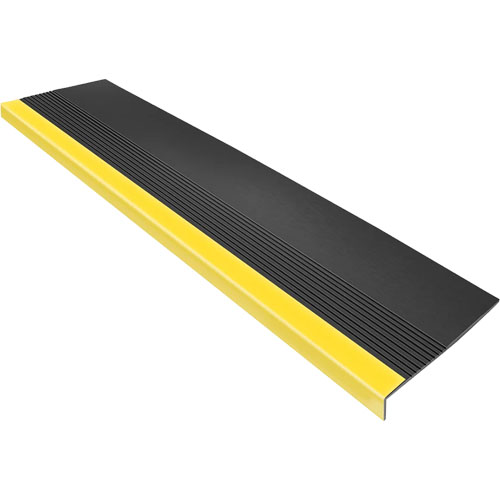 Grada para Escaleras Qrubber 151cm Estriada Negro/Ama