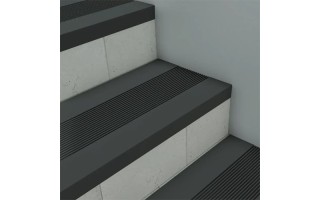 Grada para Escaleras Qrubber GEPVC 120cm Estriada Negro Grada para Escaleras Qrubber GEPVC 120cm Estriada Negro