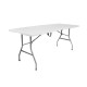 Mesa Plegable Qrubber Plástico y Metal Blanco 180x76cm