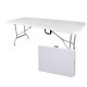 Mesa Plegable Qrubber Plástico y Metal Blanco 180x76cm