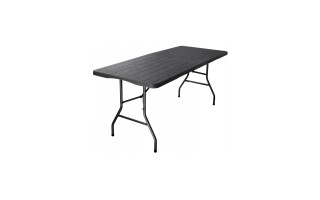 Mesa Plegable Qrubber Plástico y Metal Gris 180x76cm Mesa Plegable Qrubber Plástico y Metal Gris 180x76cm