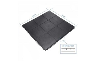 Baldosa de Caucho Qrubber PAP90UNEG 16mm 90x90cm Negro Baldosa de Caucho Qrubber PAP90UNEG 16mm 90x90cm Negro