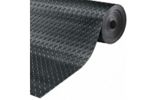 Piso de Goma Qrubber PR100DN Diamante 3mm 1m Negro Piso de Goma Qrubber PR100DN Diamante 3mm 1m Negro